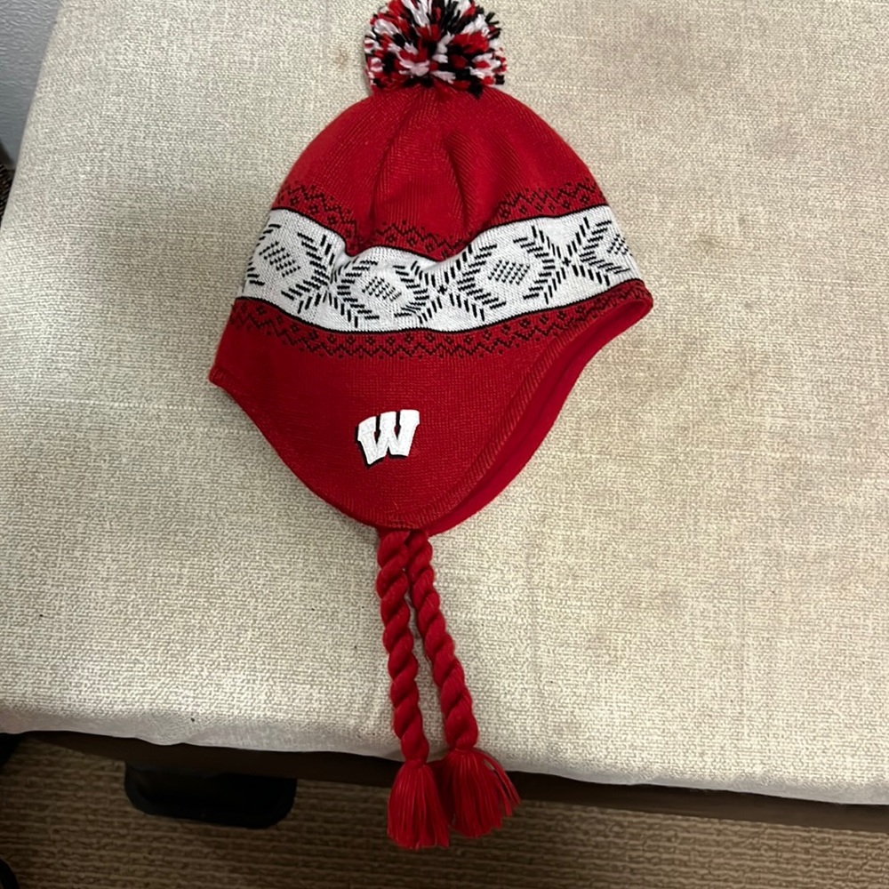 Wisconsin Badgers knit hat Pom Bucky